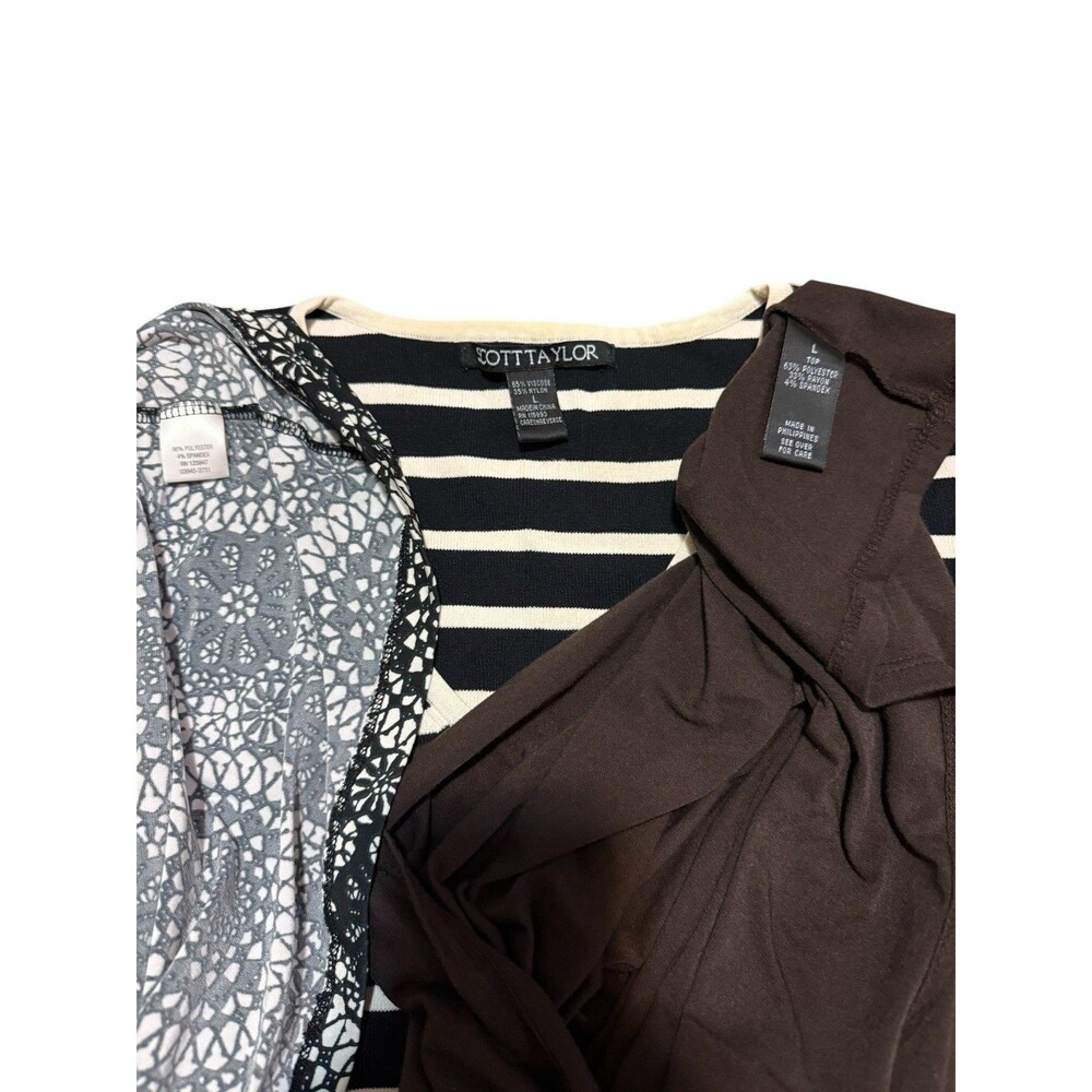 Christopher & Banks Scott Taylor AGB 3 Piece Size L Top Bundle 3/4 Sleeve - Picture 7 of 8
